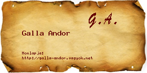 Galla Andor névjegykártya